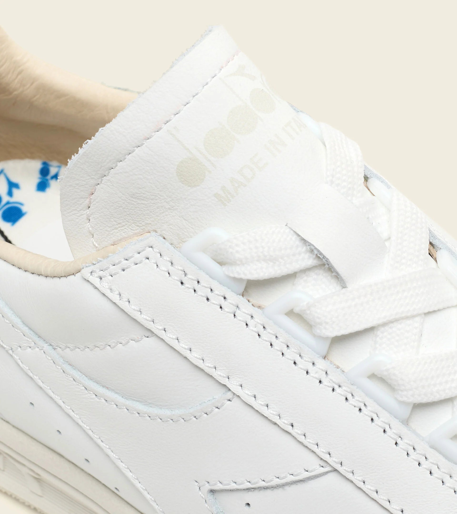 ID60124 Diadora White White B Elite Trainer Zebra Menswear