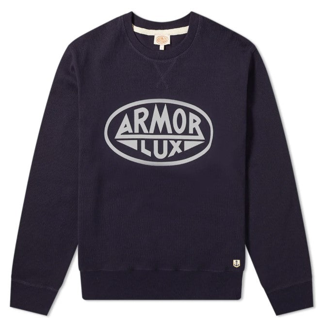 ID8430-Armour Lux Navy Logo Sweatshirt | Zebra Menswear